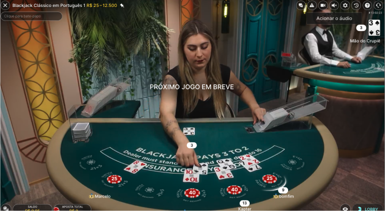 Blackjack online ao vivo